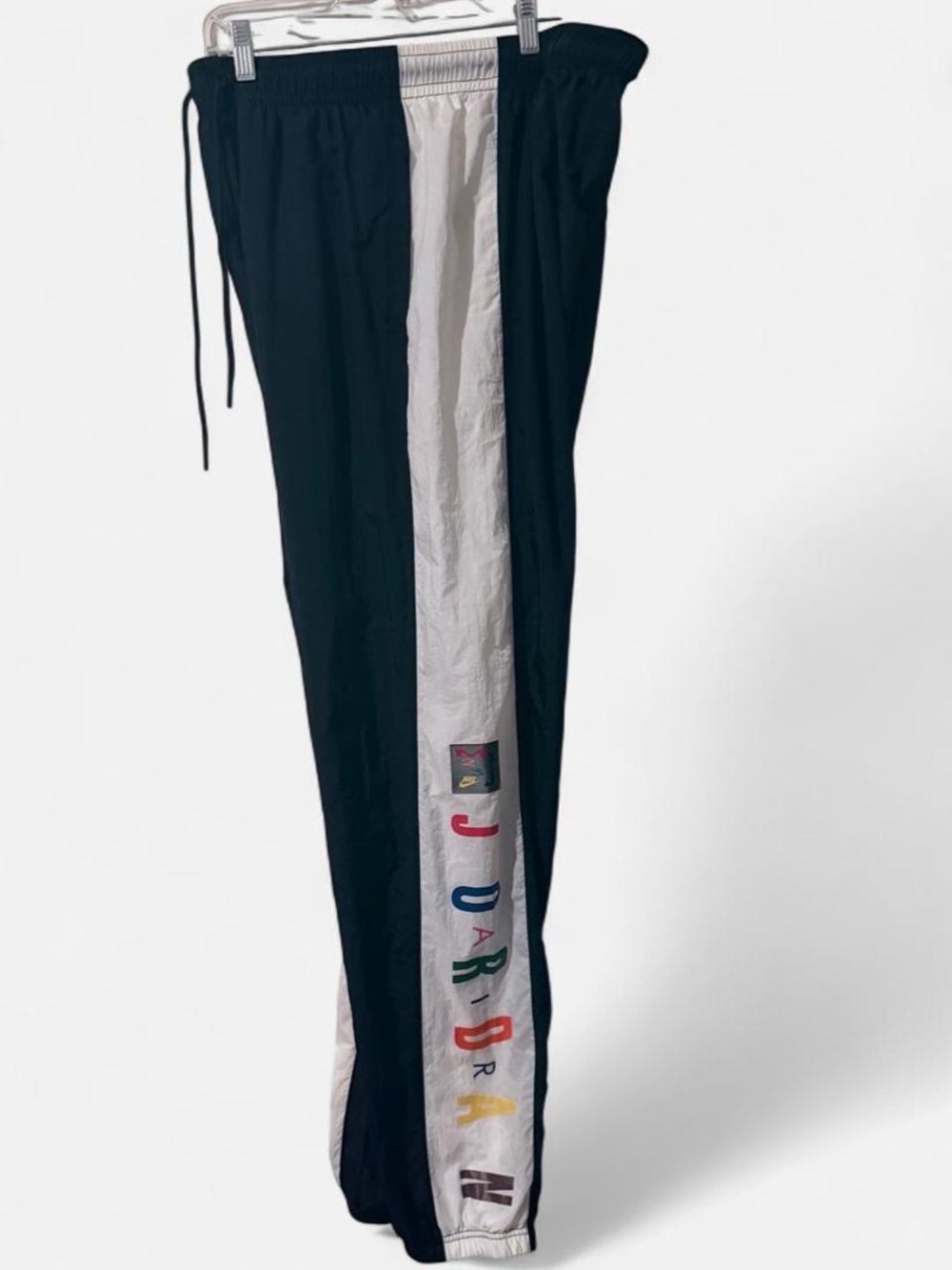 Jordan Men’s Black and White Joggers with Multicolor Logo